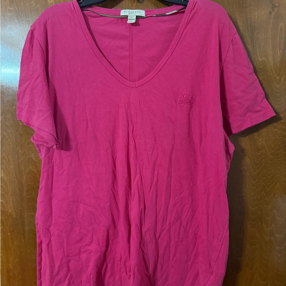 Burberry Pink V-Neck Women's Top